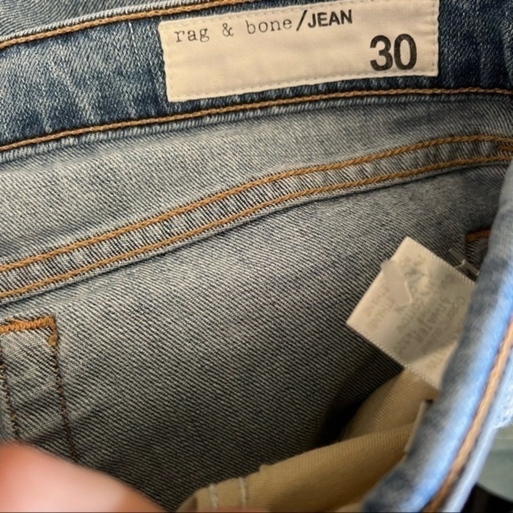 Rag & Bone Dre Low-Rise Ankle Slim Boyfriend Distressed Jeans - Picture 3 of 14